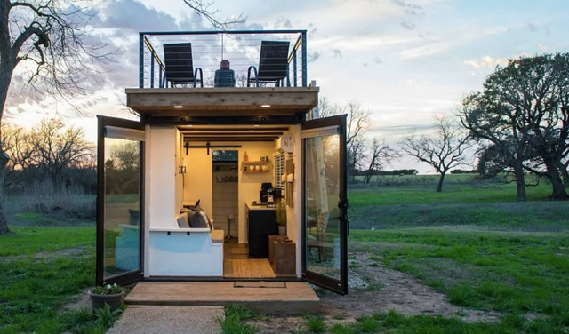 集裝箱也能住人？16.6㎡“五臟俱全”，還能自帶露臺，太美了